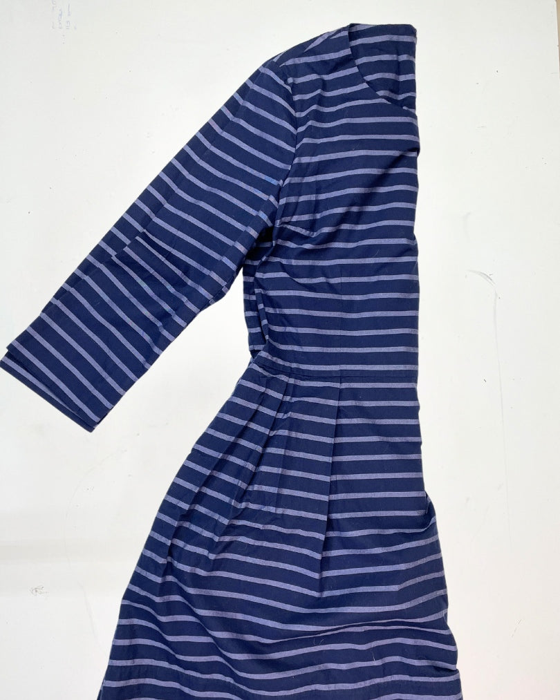 second hand Gap Dark Blue and Grey Striped Dress 12 OWNI