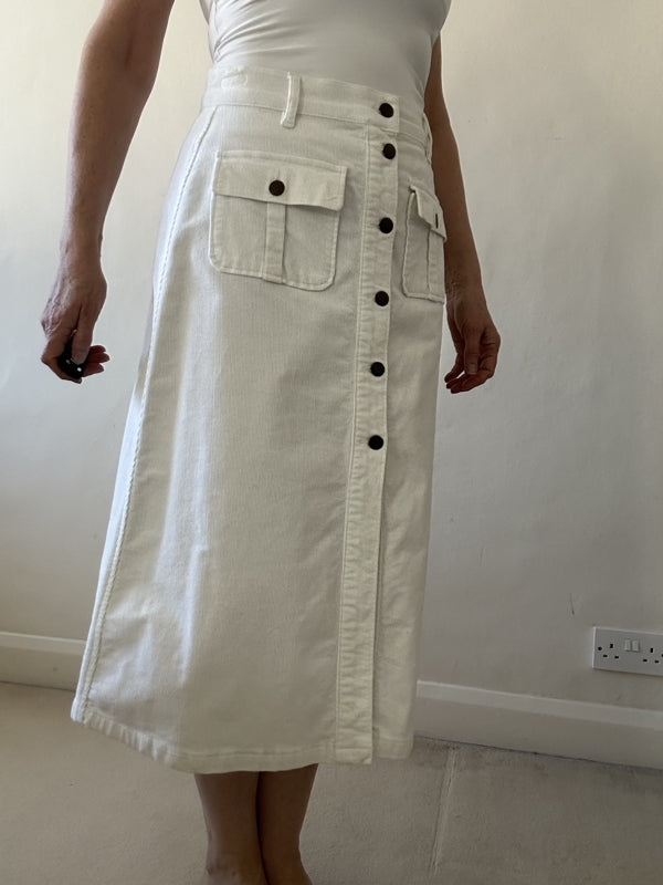 second hand ASOS Cream cord skirt 15 OWNI