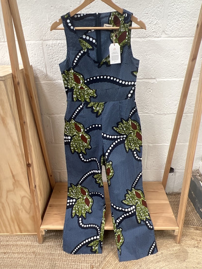 Preloved Print fitted jumpsuit