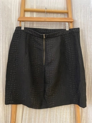 Preloved Black Jacquard Mini Skirt