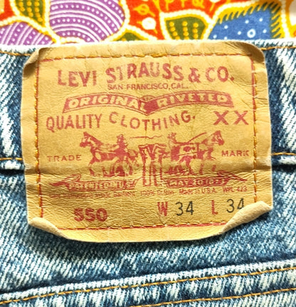 Preloved Vintage Levis 550 Acid Wash Jeans