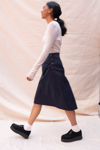 Preloved Tailored Skirt - Navy Size 12