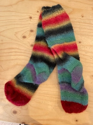 Preloved Rainbow chunky Wool socks/ slipper socks
