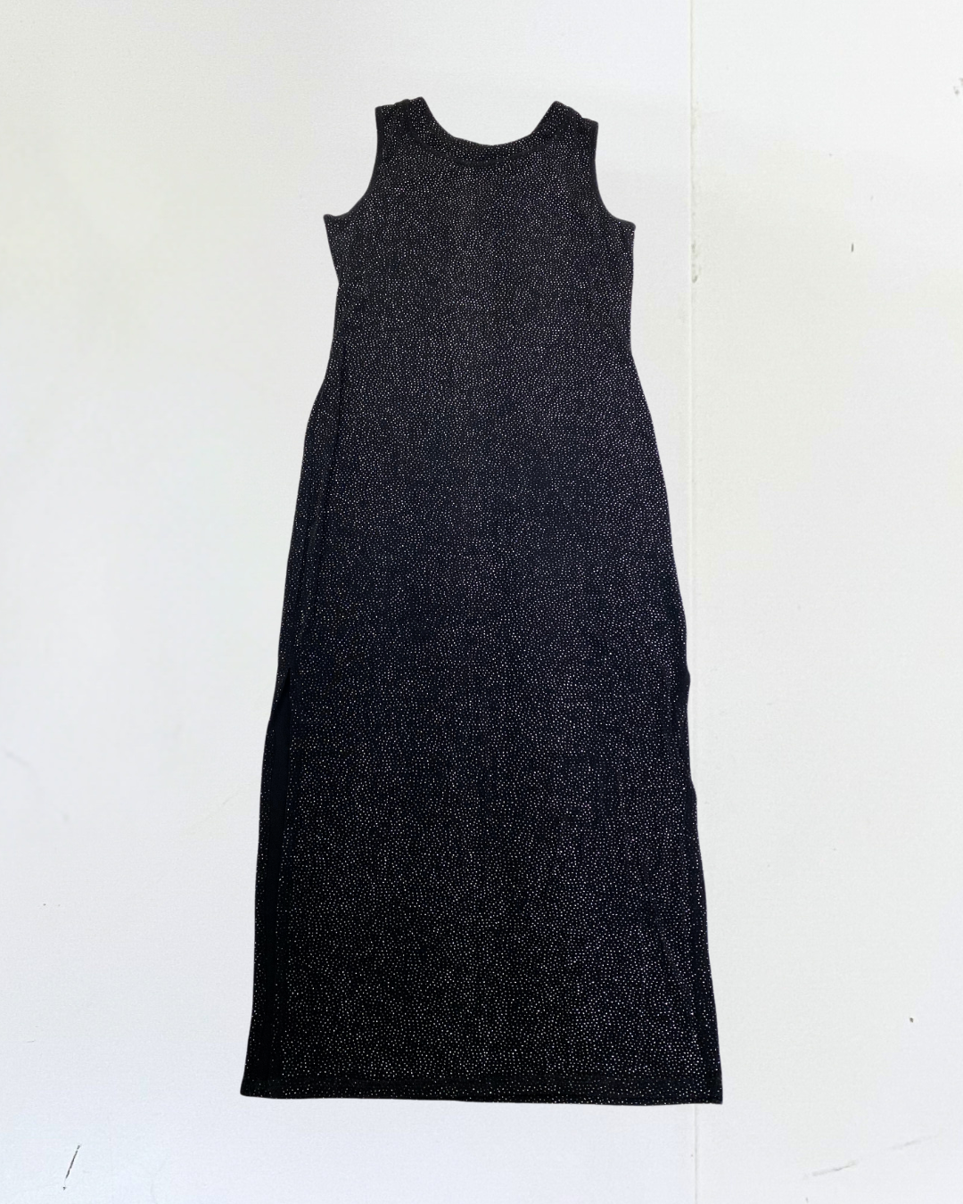 Black Glitter Side Slit Dress Size UK14