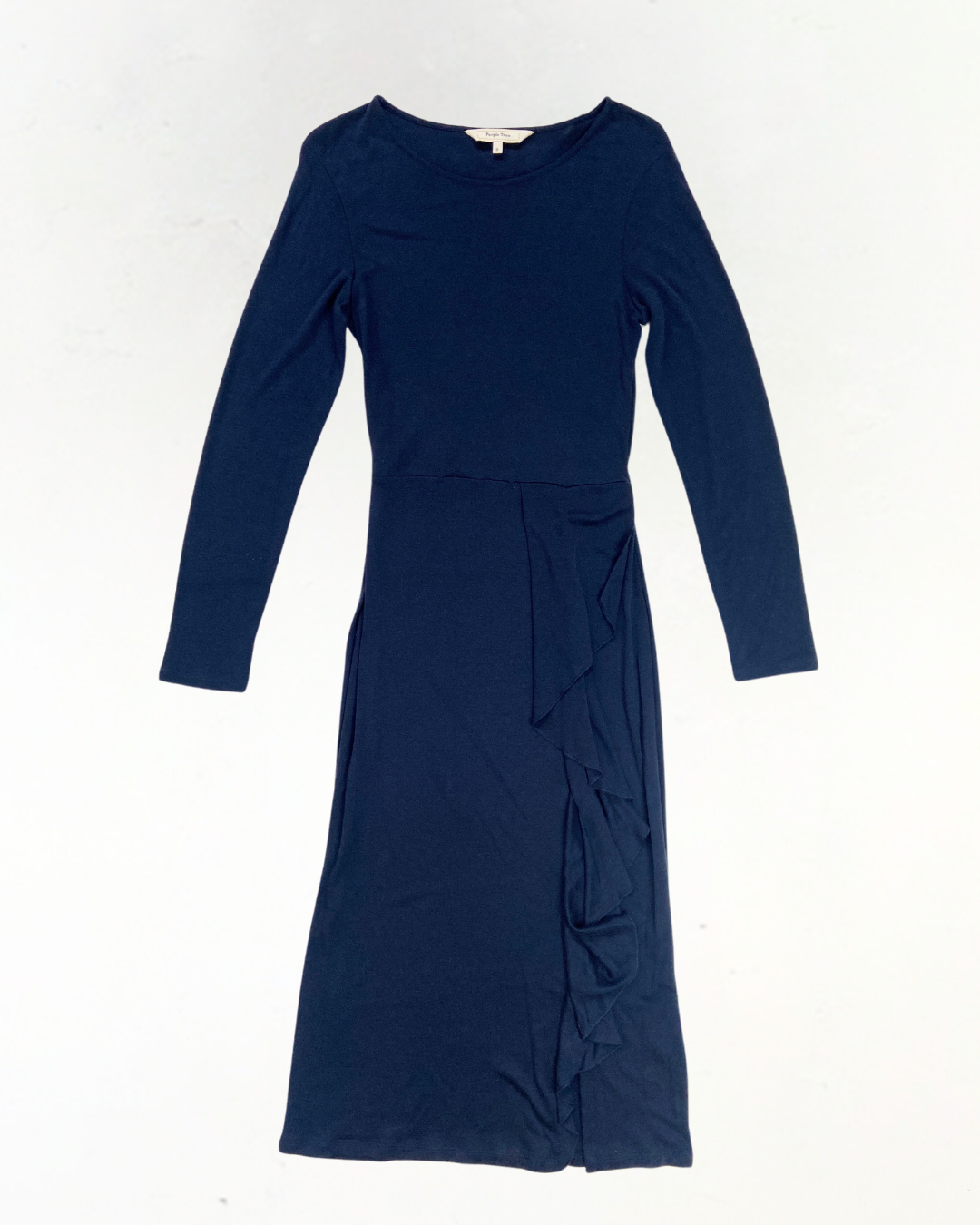 People Tree Navy Ruffle Dress