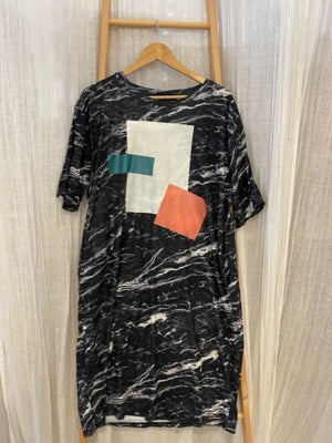 Preloved Long pattern Graphic t-shirt dress
