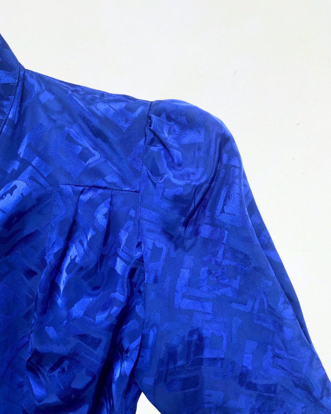 Cobalt Blue Textured Dress with Belt