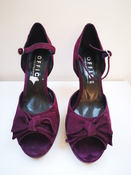 second hand Office  Purple suede open toe platform heels 8 OWNI