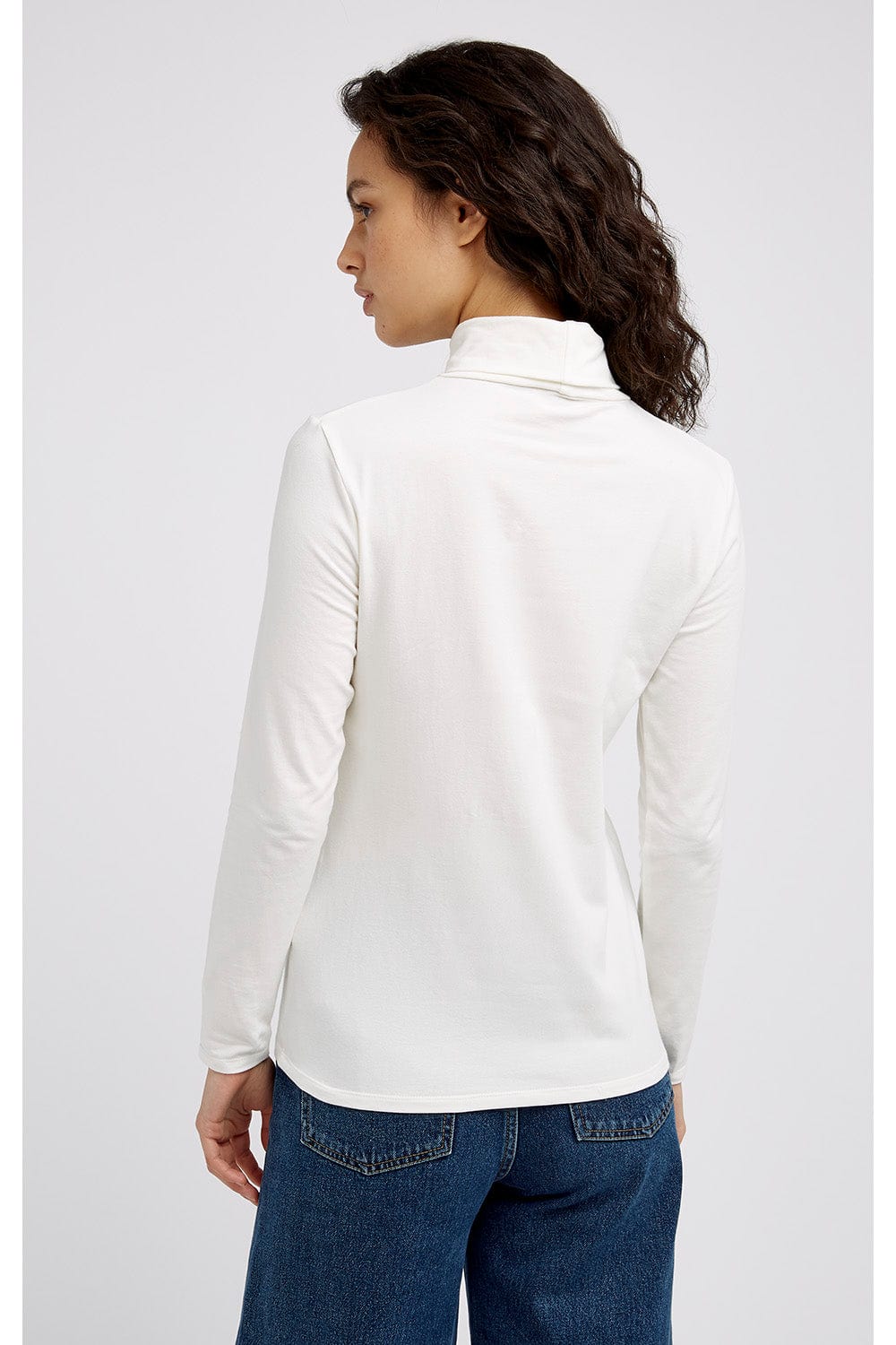 Preloved Laila Roll Neck Top in White