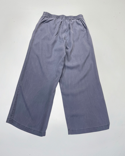 second hand Thought Pale Blue Elasticated Waist Straight Cut Tencel Trousers in Size 8 10 OWNI