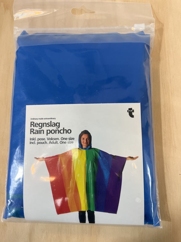 Preloved Rainbow plastic poncho