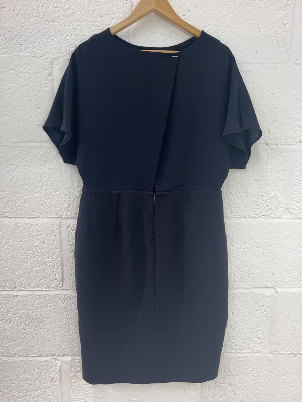 Preloved Mango navy tailored fitted dress