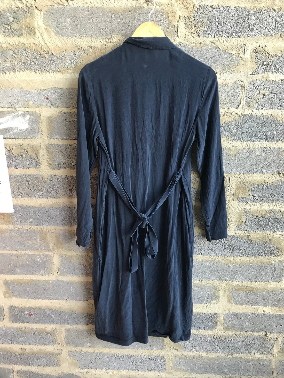 Preloved Navy Long Sleeve Silk Dress