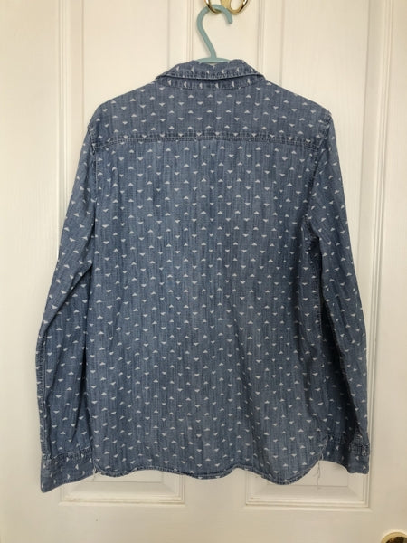Preloved Japanese Triangle Pattern Chambray Shirt