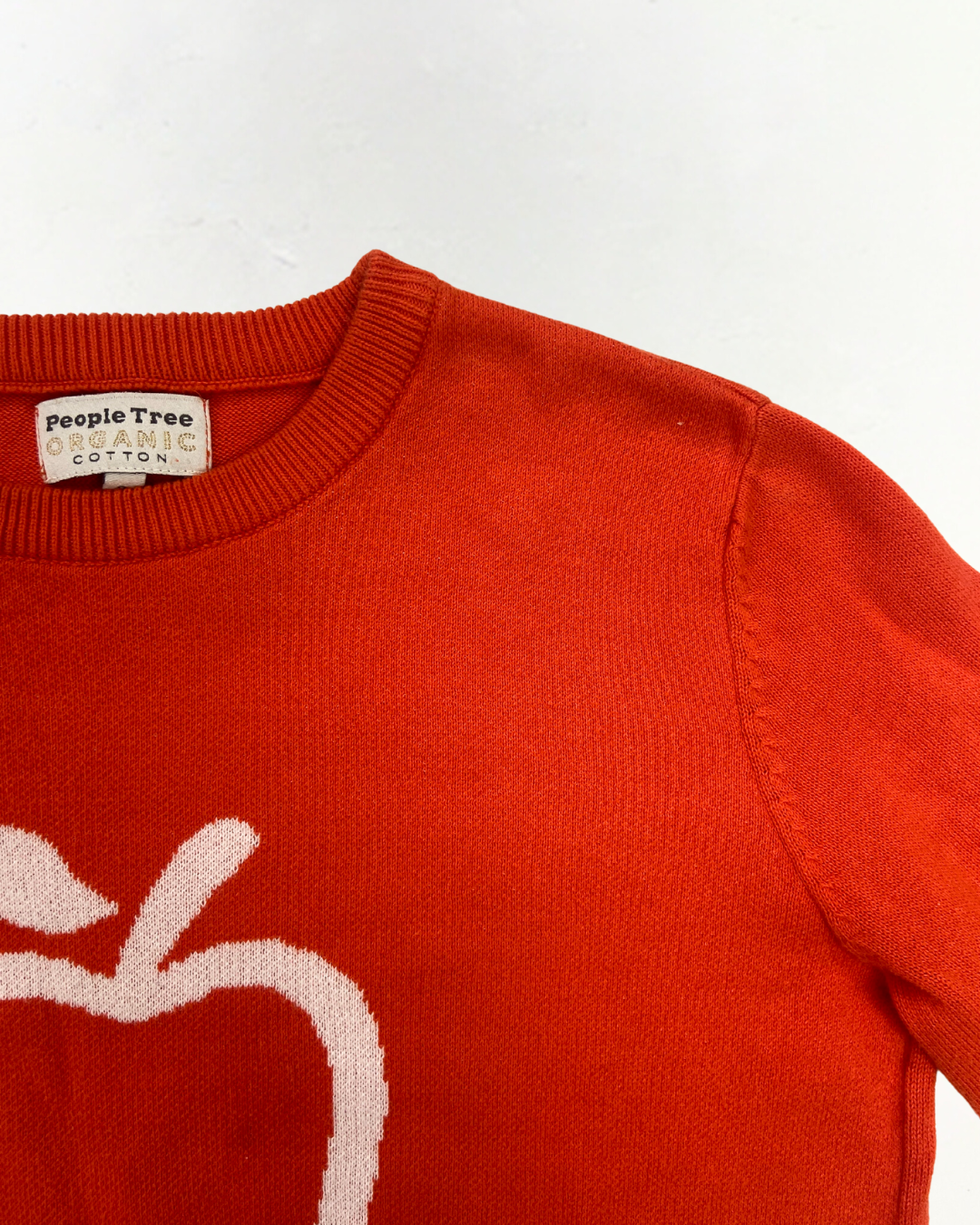 People Tree Organic Cotton Apple Motif Sweater