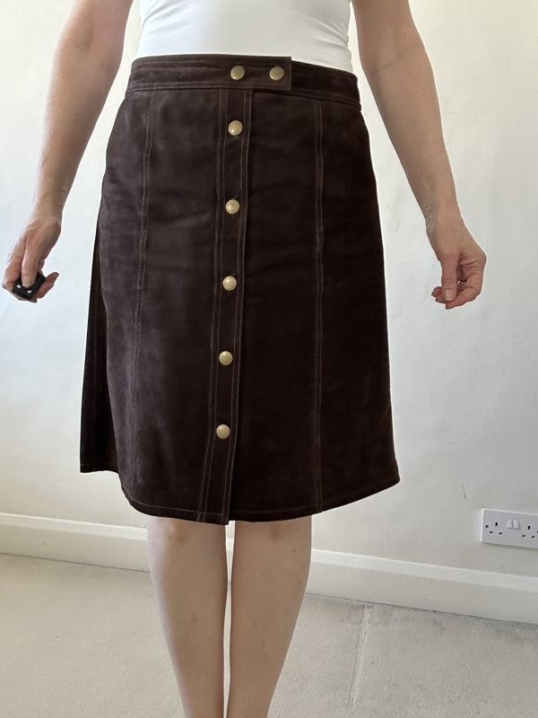 second hand Gap Brown Suede Skirt 20 OWNI