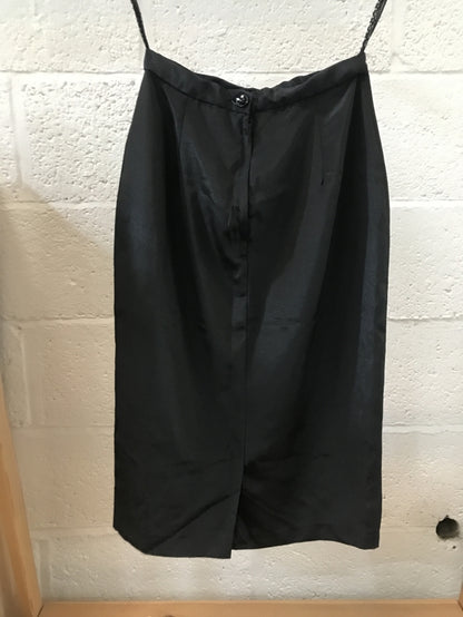 Preloved Black Silky Vintage Skirt
