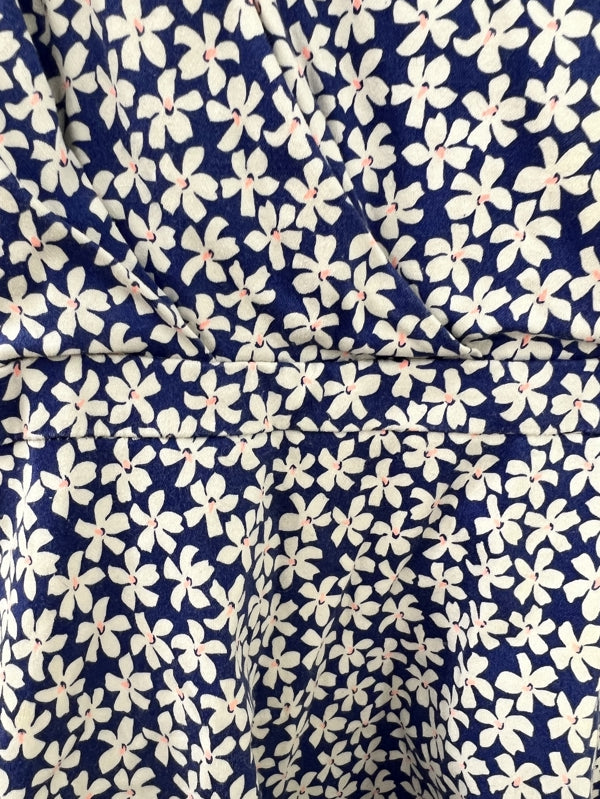 Preloved Blue Floral Sleeveless Midi Dress in size 10