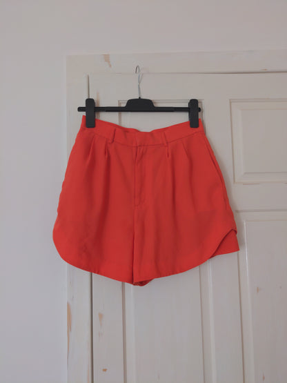 Preloved Orange Crepe High Waisted Shorts