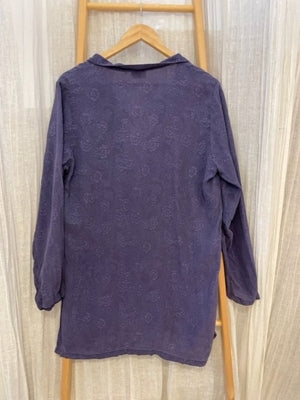 Preloved Long sleeve paisley pattern purple top