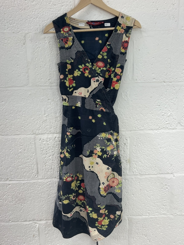 Preloved Uttam London Floral print sleeveless wrap dress