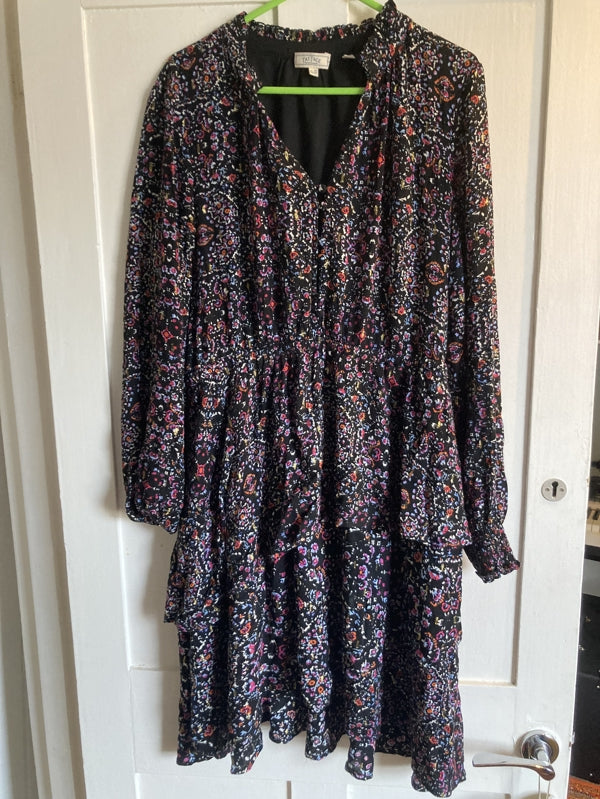 Preloved Fat face tiered long sleeve dress