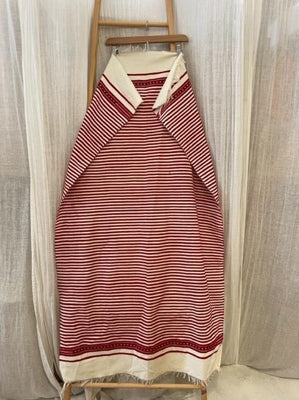 Preloved Red and White striped Throw