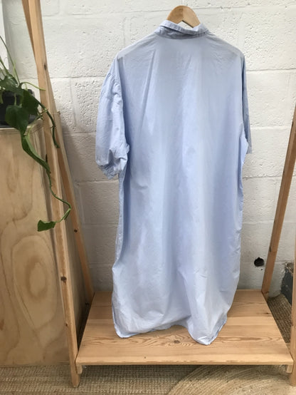Preloved Blue Cotton Shirt Dress