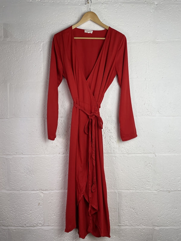 Preloved Red Long Sleeve Dress