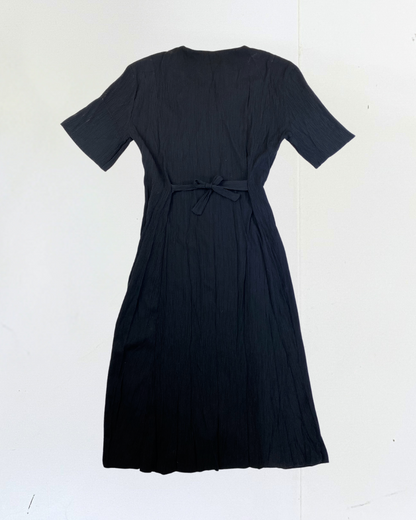 Black Button Front Dress with Tie Back Size Large