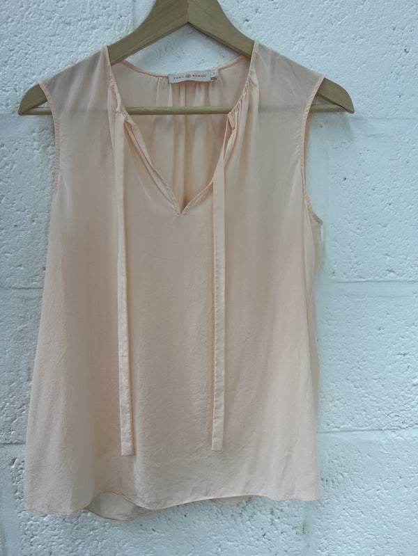 Preloved Tory Burch Sleeveless peach silk blouse