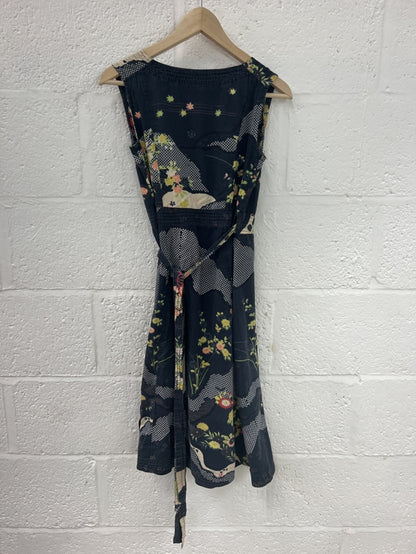 Preloved Uttam London Floral print sleeveless wrap dress
