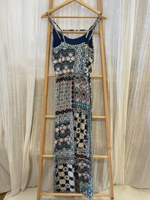 Preloved Strappy mosaic style maxi dress