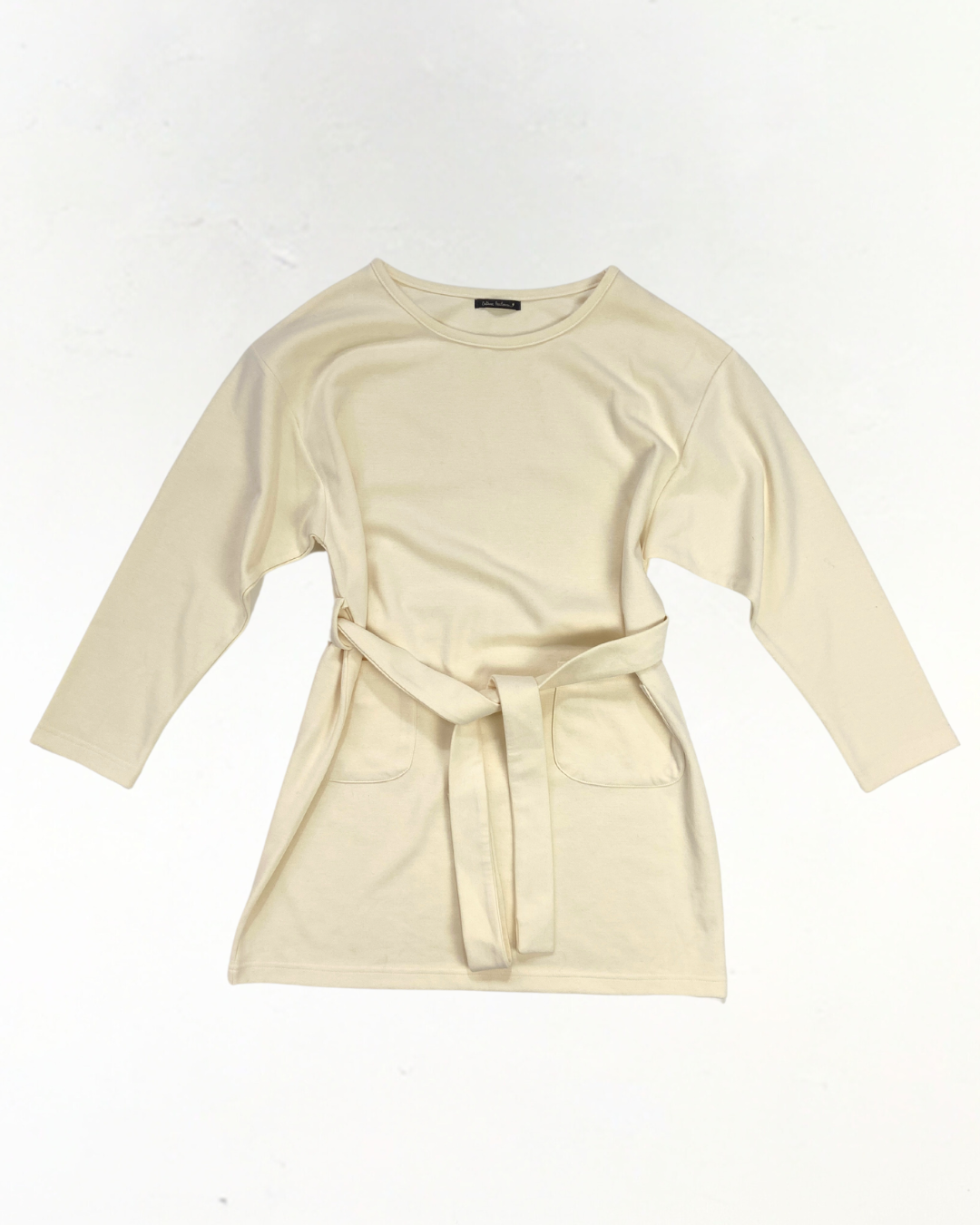 Contemporary Cream Belted Mini Dress