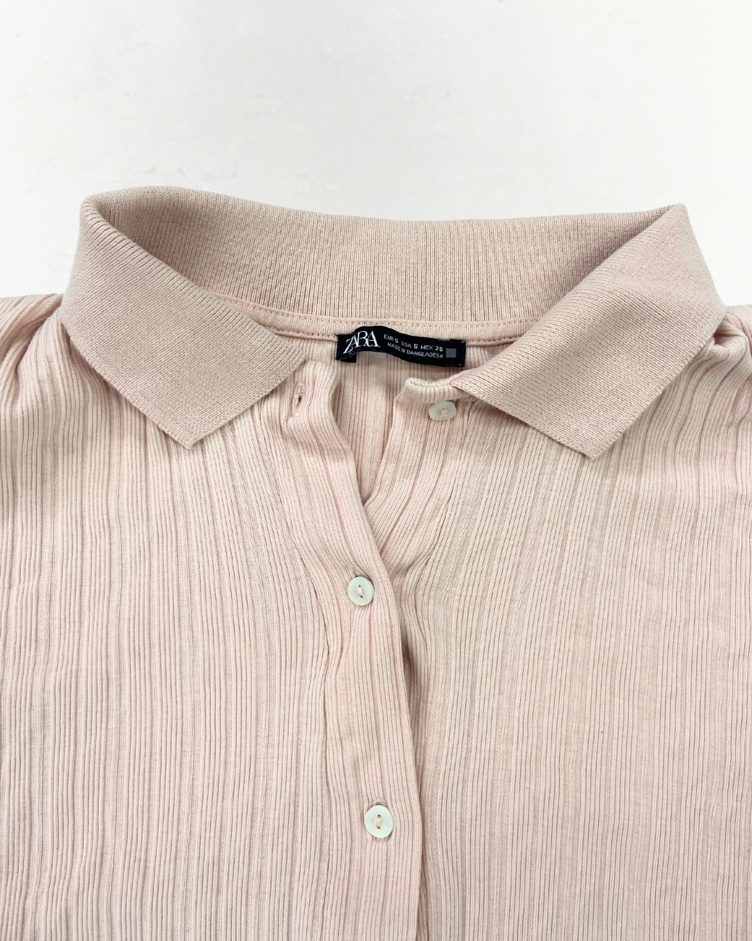 second hand Zara Zara Pink Ribbed Top Size Small 5 OWNI