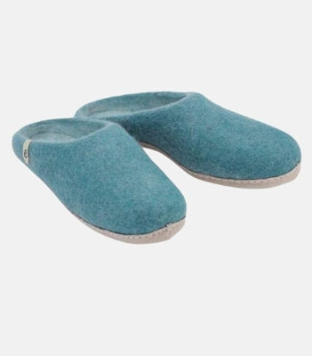 Preloved Wool Slippers in Sea Blue - Size 39