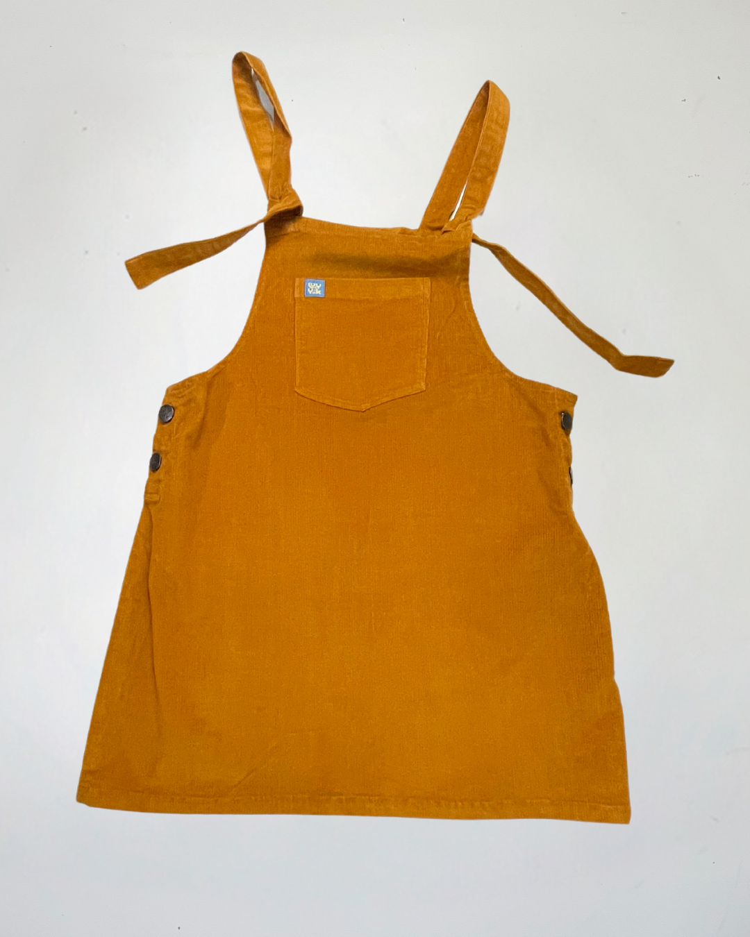 second hand Lucy &amp; Yak Mustard Mini Pinafore in Size L 15 OWNI