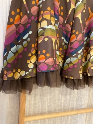 Preloved Whistles silk colourful patterned skirt