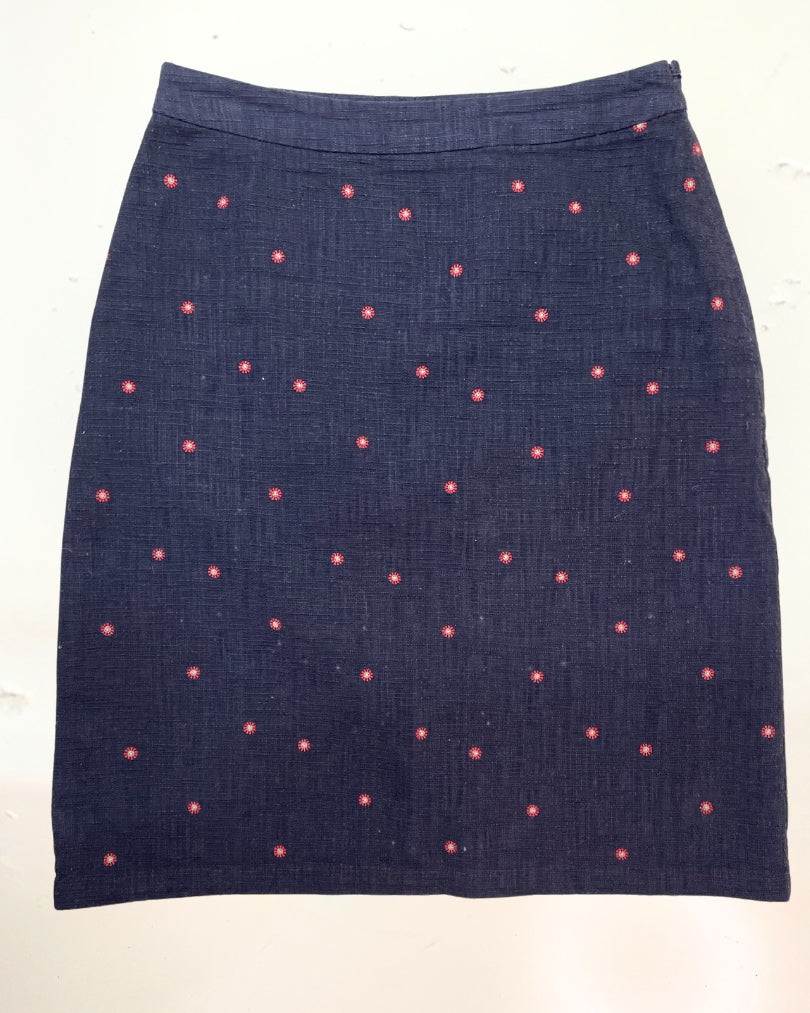 second hand Laura Ashley Blue Woven Skirt  15 OWNI