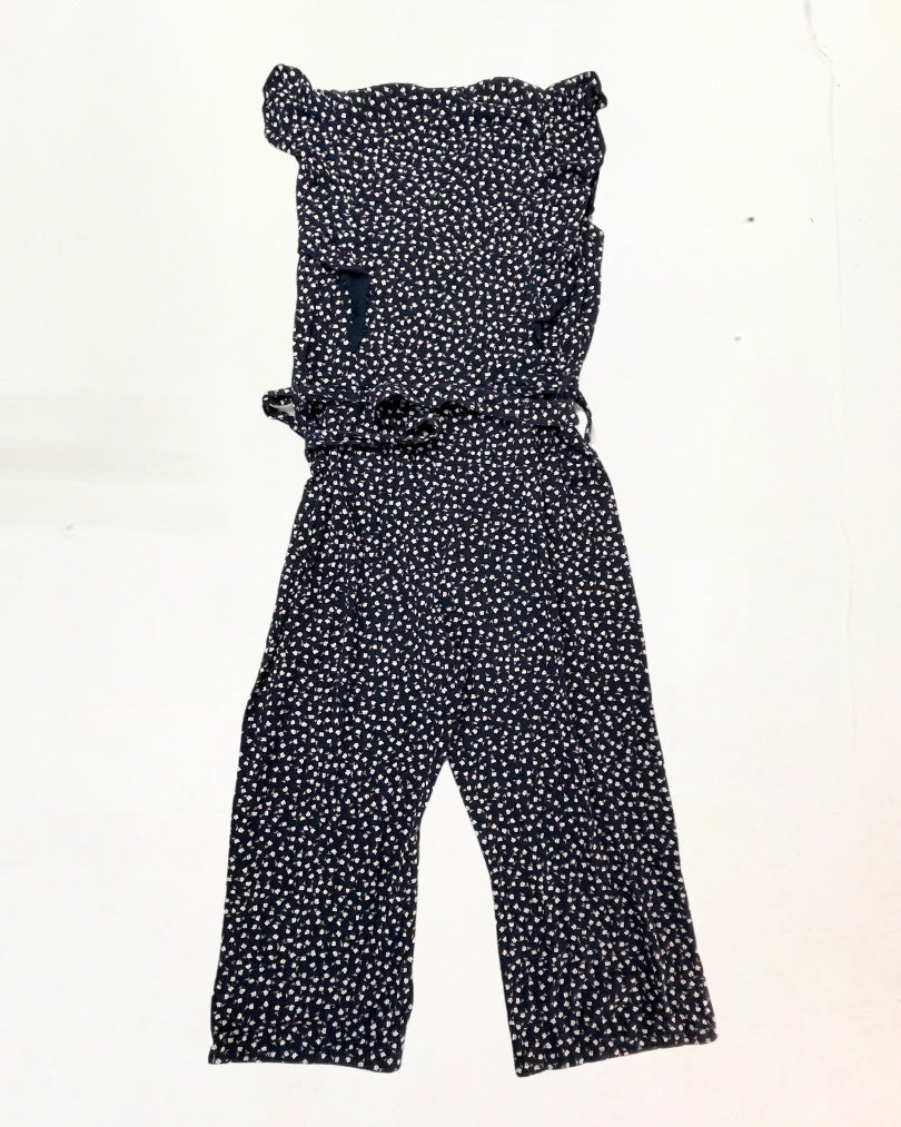 second hand People Tree Navy Floral Culotte Jumpsuit 15 OWNI