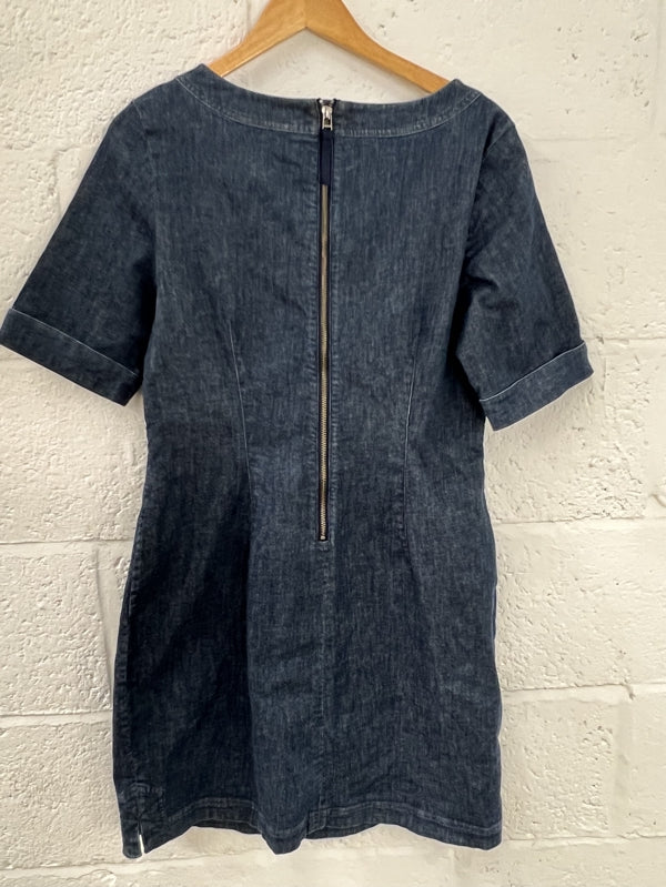 Preloved Denim Short Sleeve Dress in size 14R