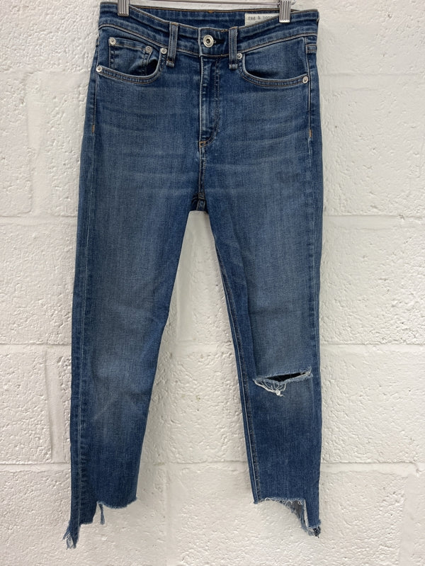 Preloved Rag and Bone NY Rip knee 3/4 skinny jean
