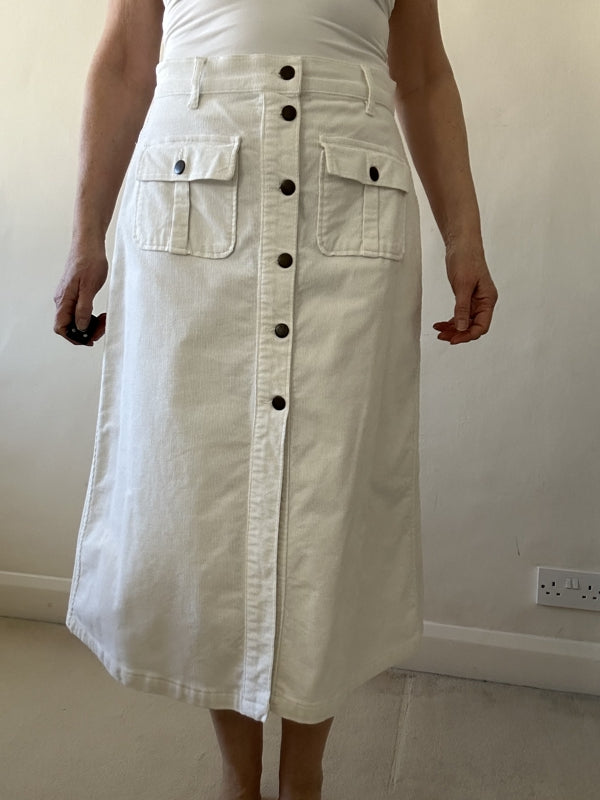 second hand ASOS Cream cord skirt 15 OWNI