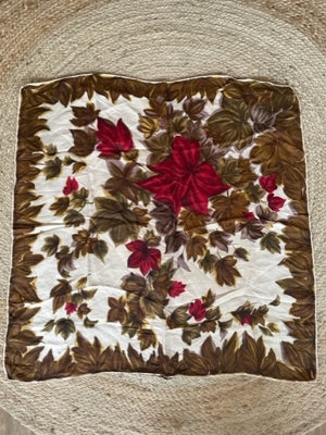 Preloved Square Autumnal leaf print scarf
