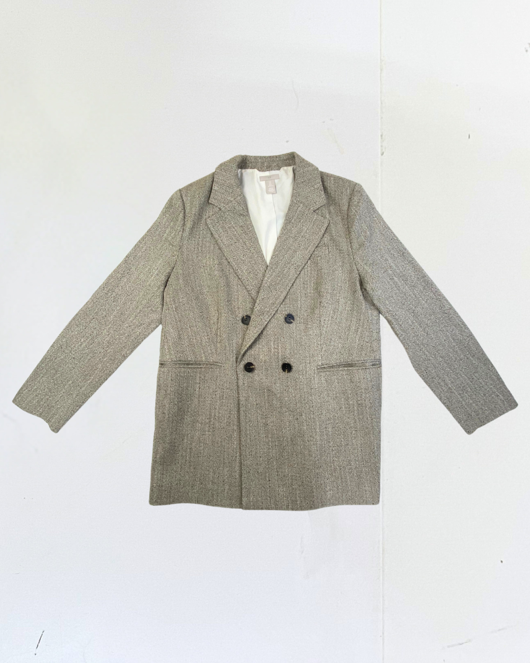 H&amp;M Classic Tweed Blazer - Herringbone Pattern size  XL