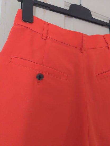 Preloved Orange Crepe High Waisted Shorts