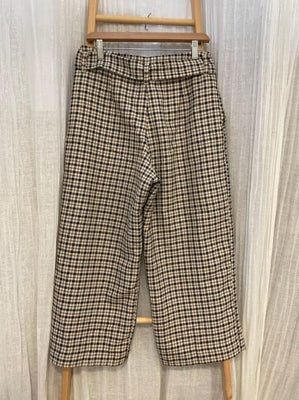Preloved Houndstooth tie waist trousers