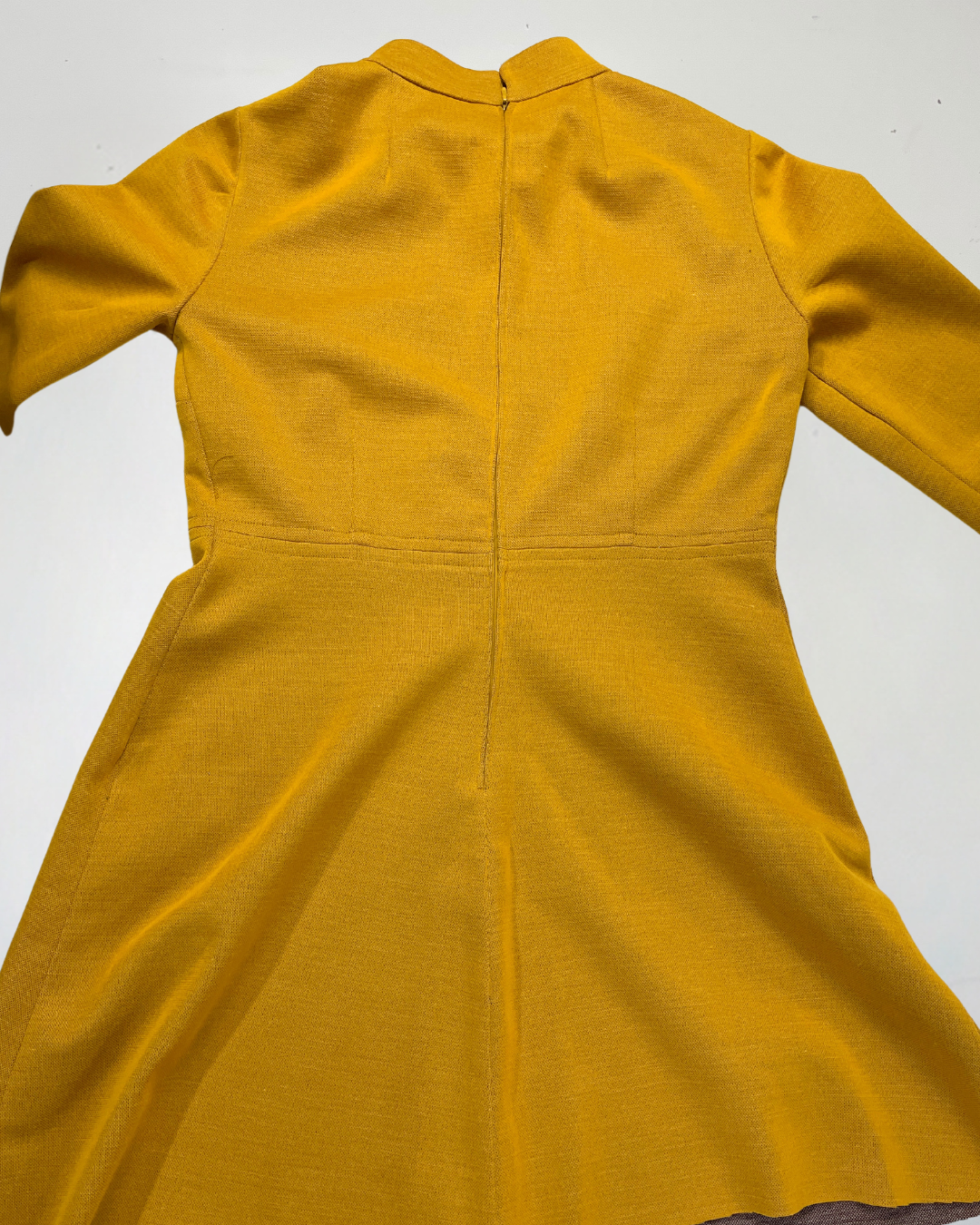 second hand Unknown Yellow High Neck Midi Dress in size M-L 10 OWNI