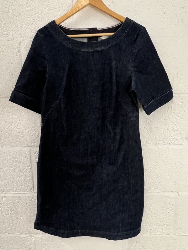 Preloved Denim Short Sleeve Dress in size 14R