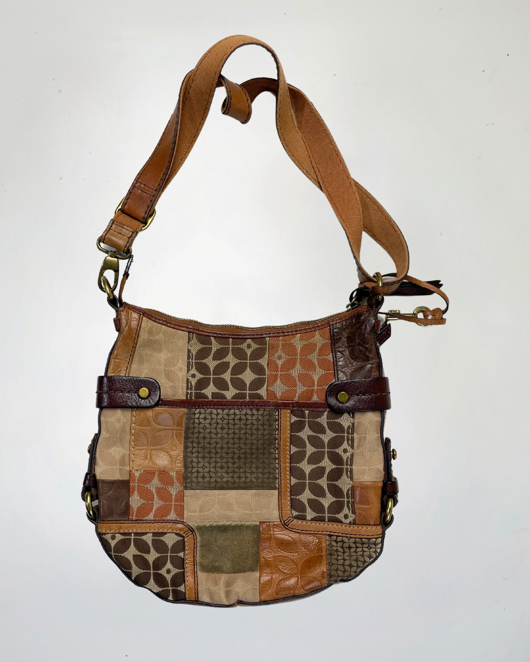 second hand Fossil Leather Patchwork Crossbody Bag 20 OWNI